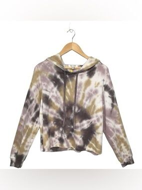 Oli VIV Palmer Tie Dye Crop Sweatshirt Hoodie In Mauve Batik